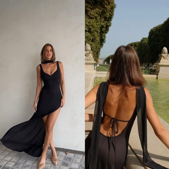 NWOT Arcina Ori Black Amelie High-Low Dress - Picture 2 of 13